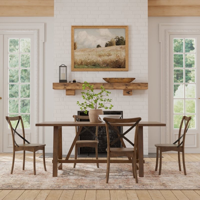 Arendal Trestle Dining Table, Burnished Dark Oak - FCHF CITY