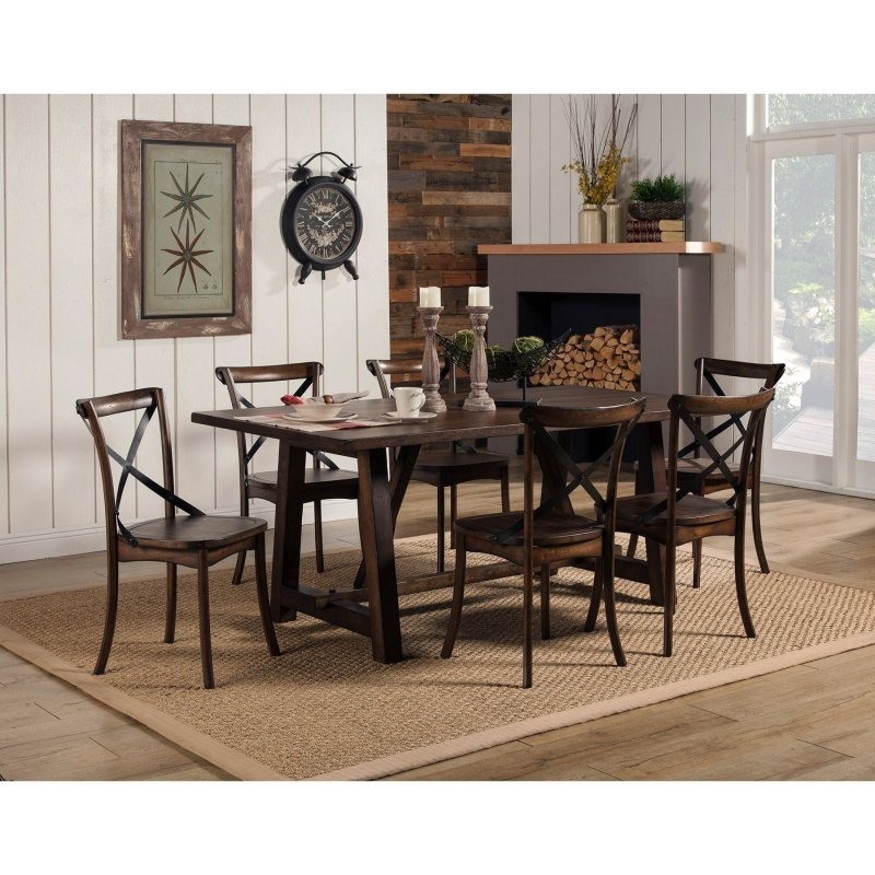 Arendal Trestle Dining Table, Burnished Dark Oak - FCHF CITY