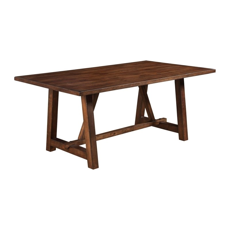 Arendal Trestle Dining Table, Burnished Dark Oak - FCHF CITY