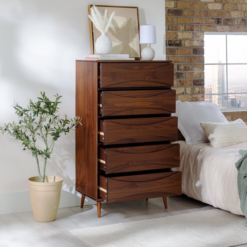 Arlo Solid Wood Mid - Century Modern Chest - FCHF CITY
