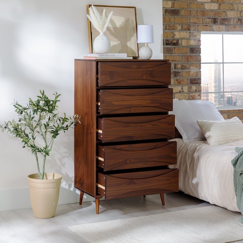 Arlo Solid Wood Mid - Century Modern Chest - FCHF CITY