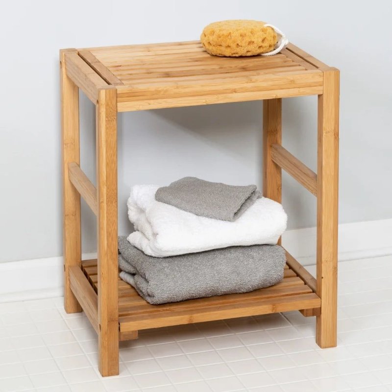 Bamboo Spa Storage Bench - FCHF CITY
