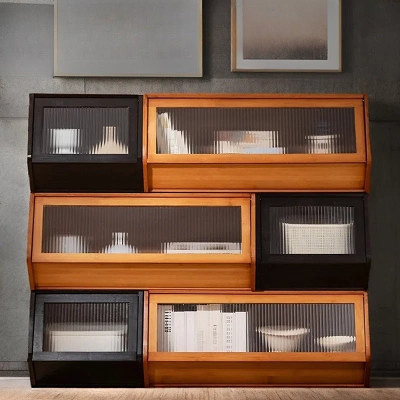 Bamboo Stackable Storage Cabinets - FCHF CITY