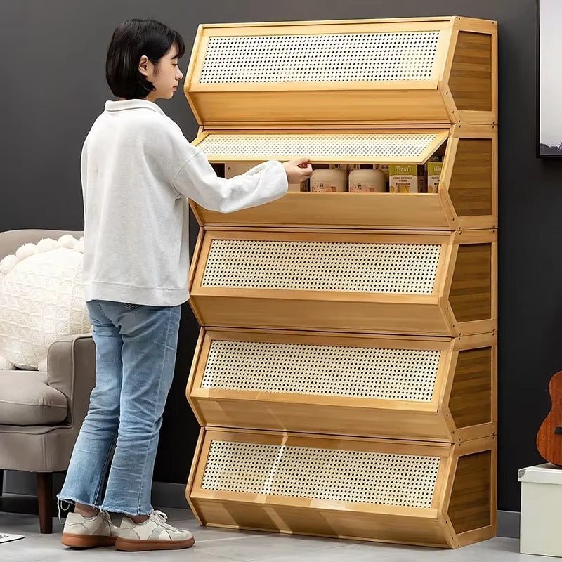 Bamboo Stackable Storage Cabinets - FCHF CITY