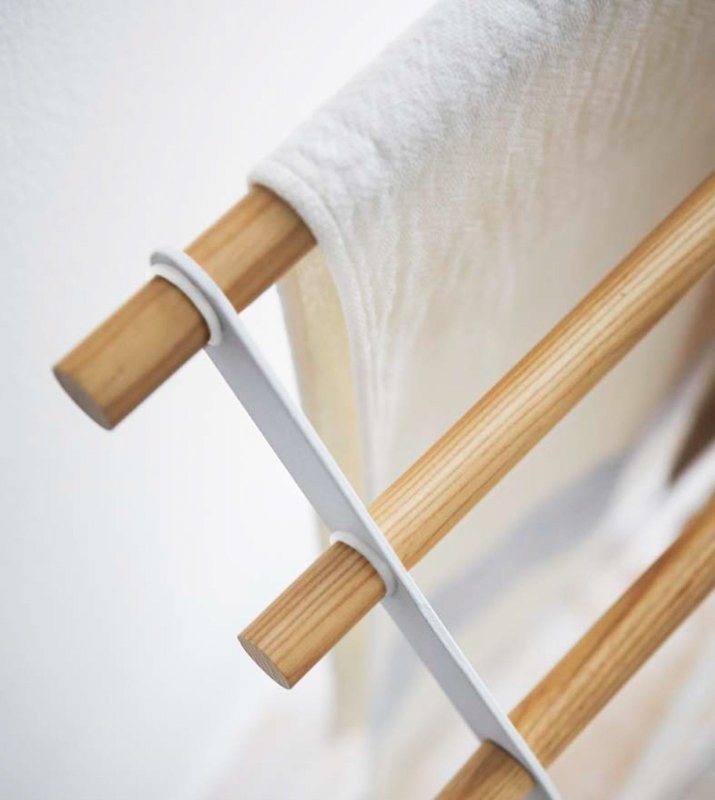 Bath Towel Rack (32" H) - Steel + Wood - FCHF CITY