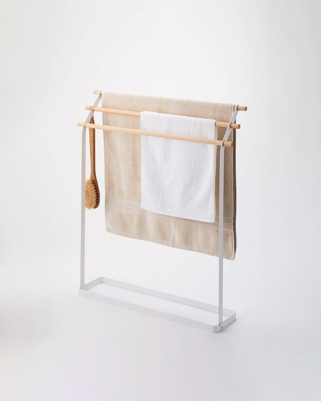 Bath Towel Rack (32" H) - Steel + Wood - FCHF CITY