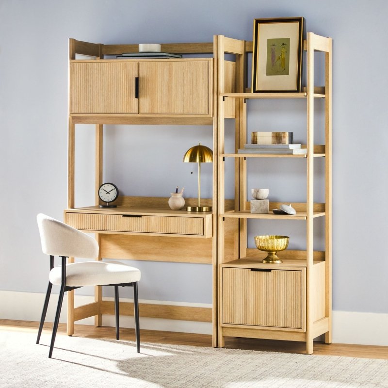 Bayard Modern Reeded Narrow Bookshelf - FCHF CITY
