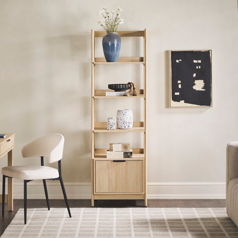 Bayard Modern Reeded Narrow Bookshelf - FCHF CITY