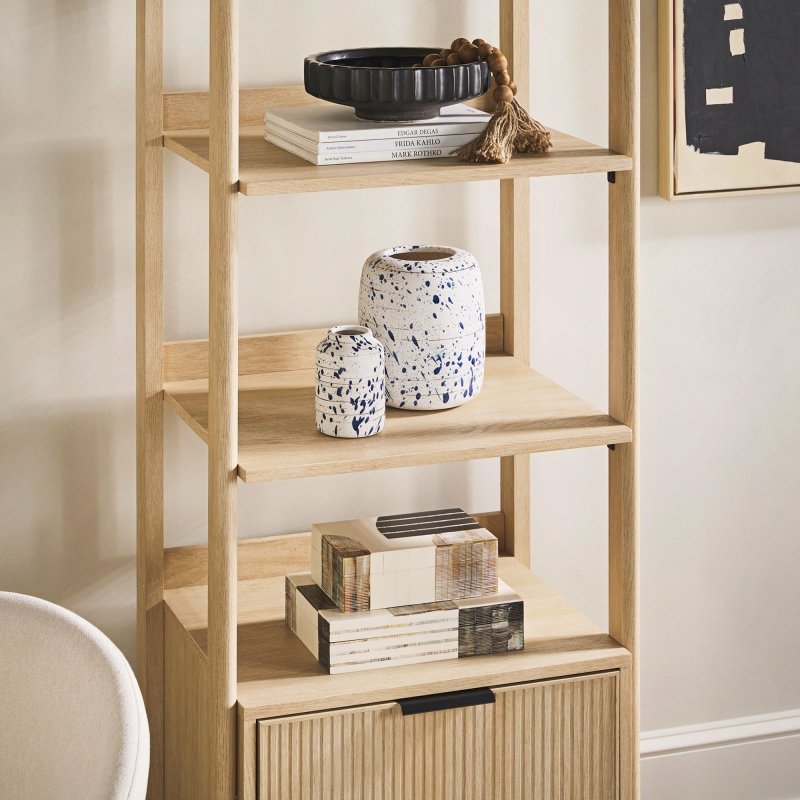 Bayard Modern Reeded Narrow Bookshelf - FCHF CITY