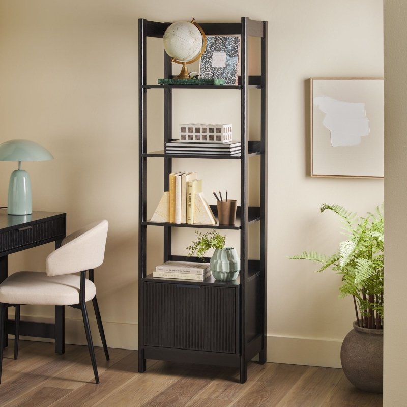 Bayard Modern Reeded Narrow Bookshelf - FCHF CITY