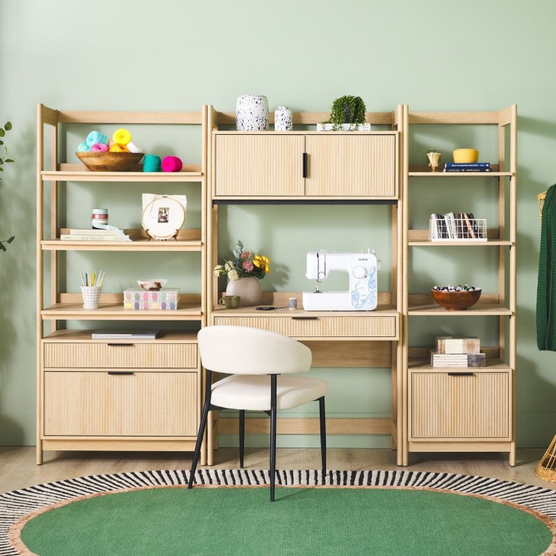 Bayard Modern Reeded Wide Bookshelf - FCHF CITY