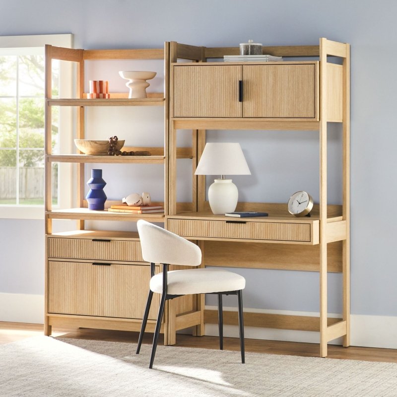 Bayard Modern Reeded Wide Bookshelf - FCHF CITY