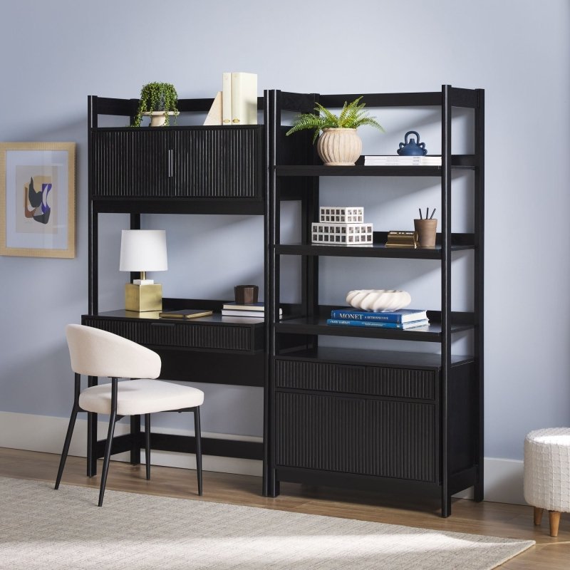 Bayard Modern Reeded Wide Bookshelf - FCHF CITY