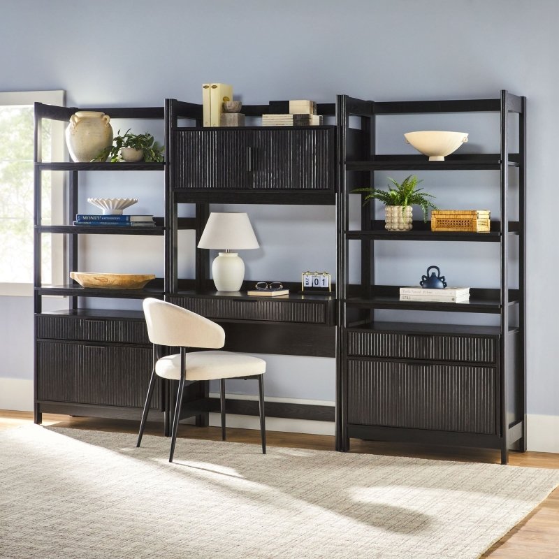 Bayard Modern Reeded Wide Bookshelf - FCHF CITY