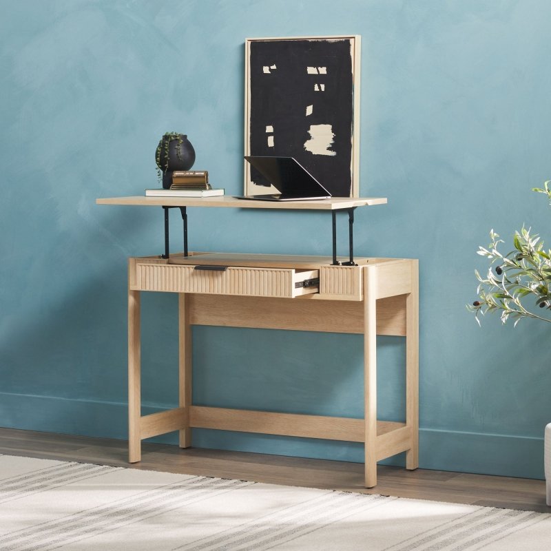 Bayard Modern Reeded Writing Desk with Lift Top - FCHF CITY