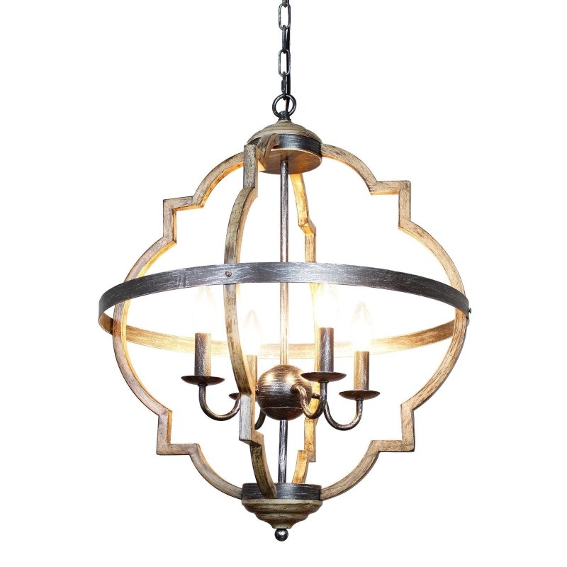 Bennington 4 - Light Brown Wood Chandelier - FCHF CITY