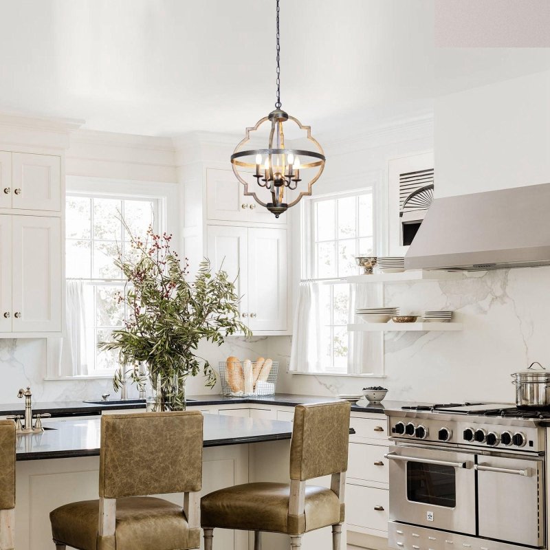 Bennington 4 - Light Brown Wood Chandelier - FCHF CITY