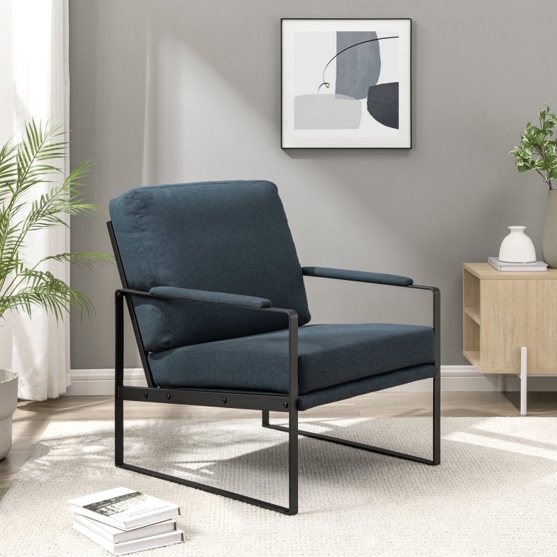 Bentley Contemporary Metal Frame Accent Chair - FCHF CITY