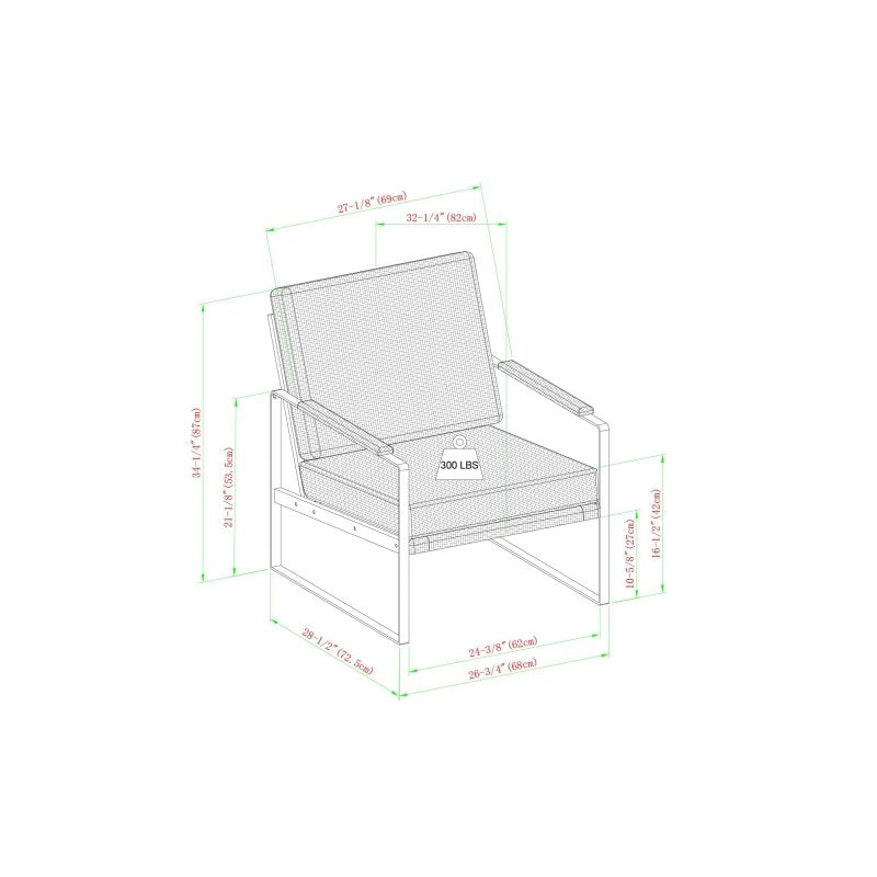 Bentley Contemporary Metal Frame Accent Chair - FCHF CITY