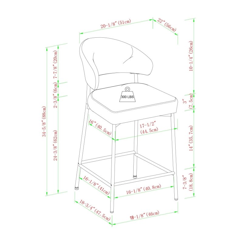 Benton Modern Upholstered Bar Stool, Set of 2 - FCHF CITY