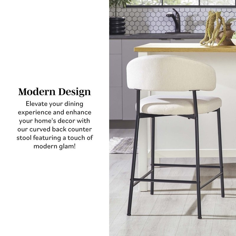 Benton Modern Upholstered Bar Stool, Set of 2 - FCHF CITY