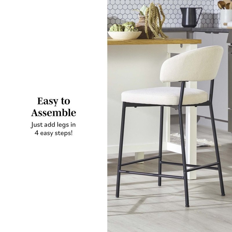 Benton Modern Upholstered Bar Stool, Set of 2 - FCHF CITY