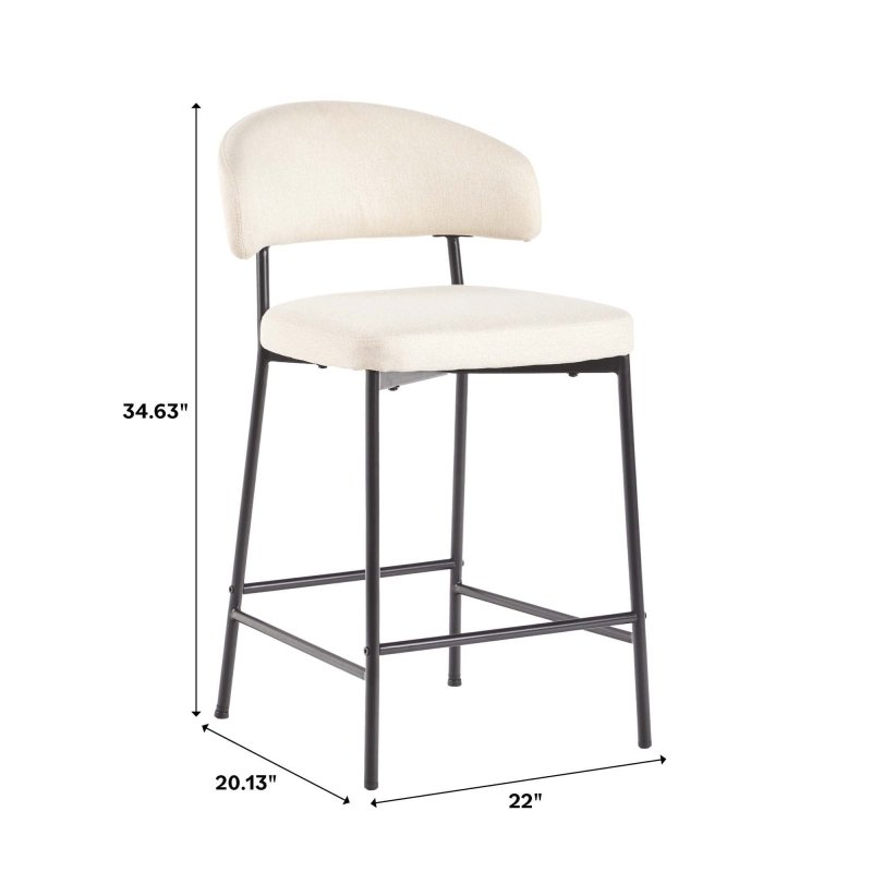 Benton Modern Upholstered Bar Stool, Set of 2 - FCHF CITY