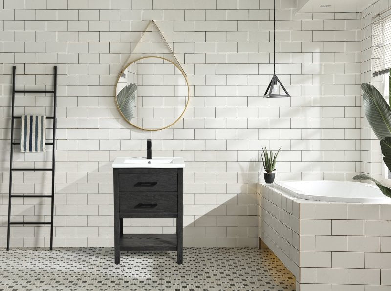 Betty 24" Bathroom Vanity Weathered Gray - FCHF CITY