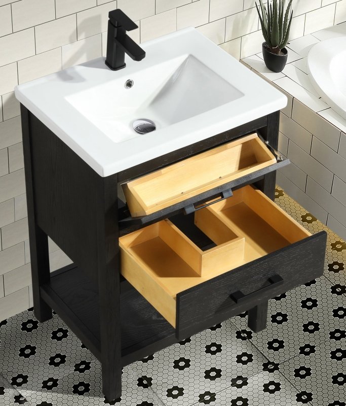 Betty 24" Bathroom Vanity Weathered Gray - FCHF CITY