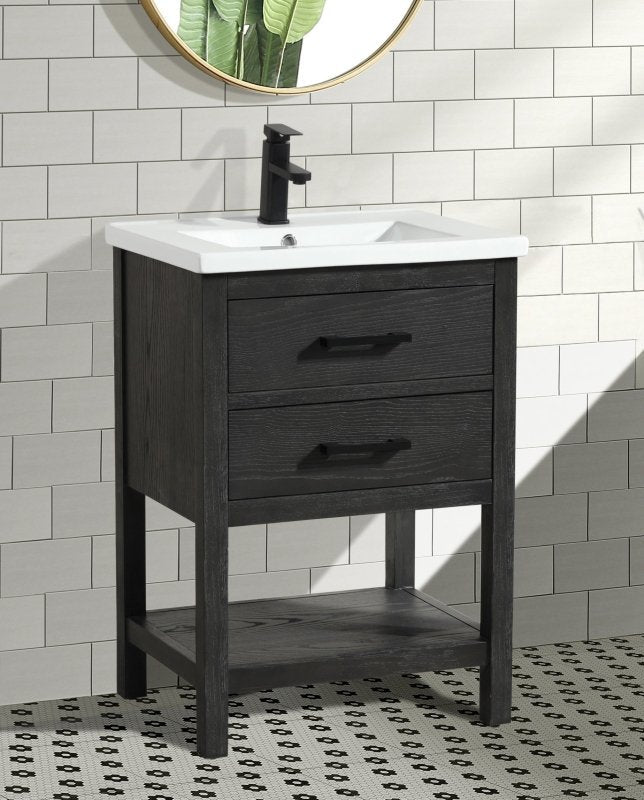 Betty 24" Bathroom Vanity Weathered Gray - FCHF CITY
