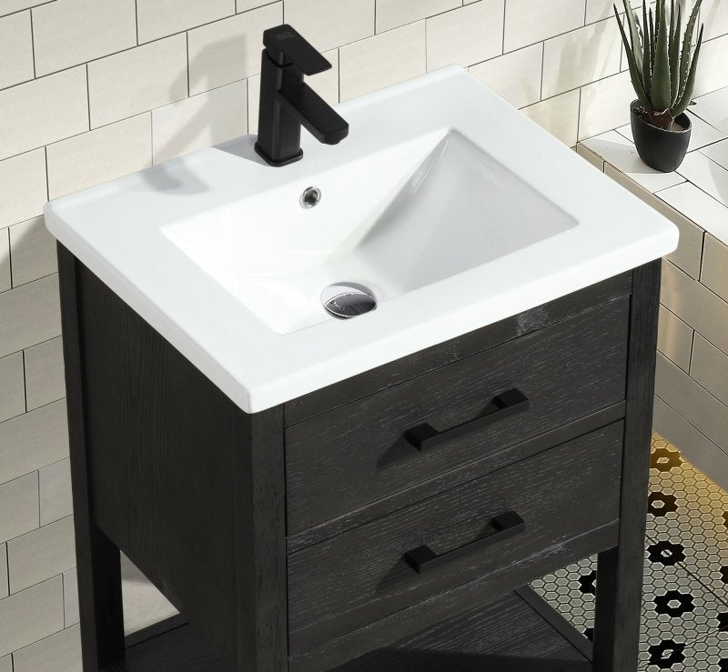 Betty 24" Bathroom Vanity Weathered Gray - FCHF CITY