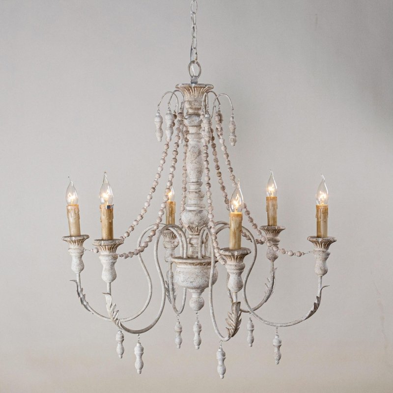 Billiter 6 - Light Wood White Chandelier - FCHF CITY