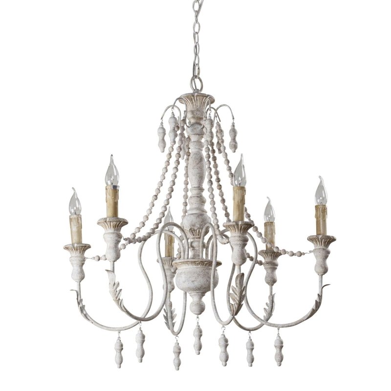 Billiter 6 - Light Wood White Chandelier - FCHF CITY