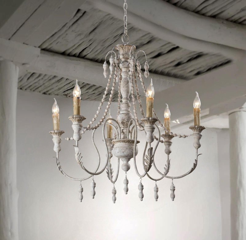 Billiter 6 - Light Wood White Chandelier - FCHF CITY