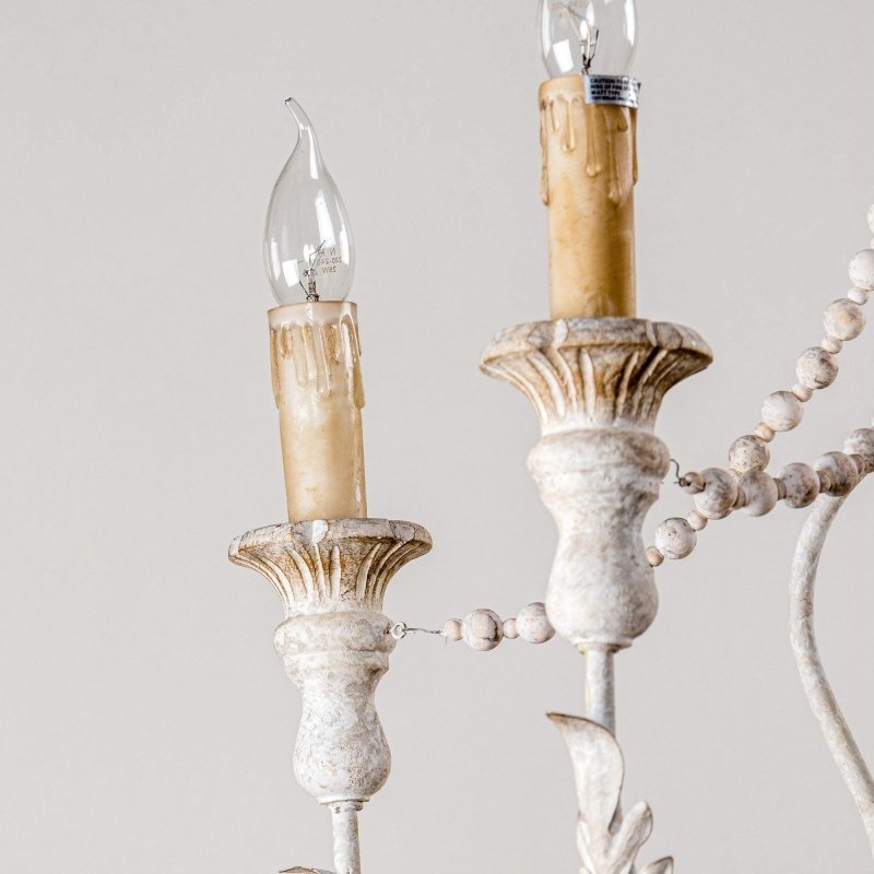 Billiter 6 - Light Wood White Chandelier - FCHF CITY