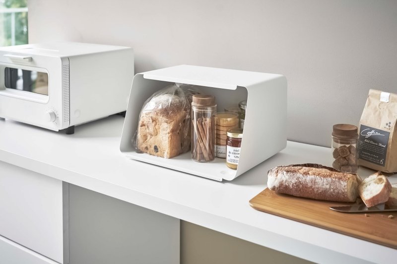 Bread Box with Cutting Board Lid - Steel + Wood - FCHF CITY