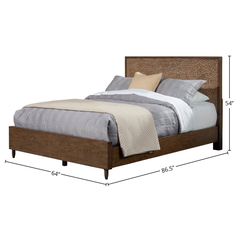 Brown Pearl Platform Bed, Brown Bronze - FCHF CITY