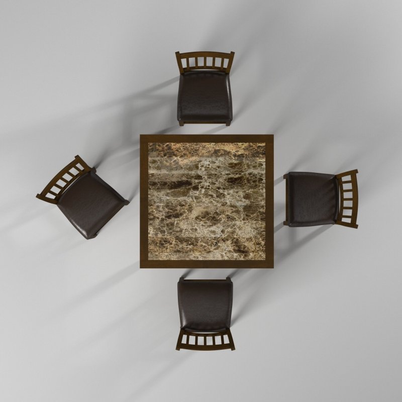 Capitola Faux Marble 5 Piece Pub Set, Espresso - FCHF CITY