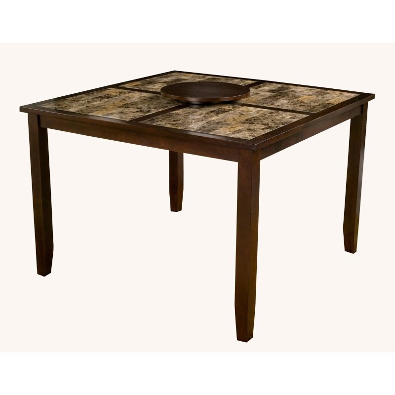 Capitola Faux Marble Large Pub Table, Espresso - FCHF CITY
