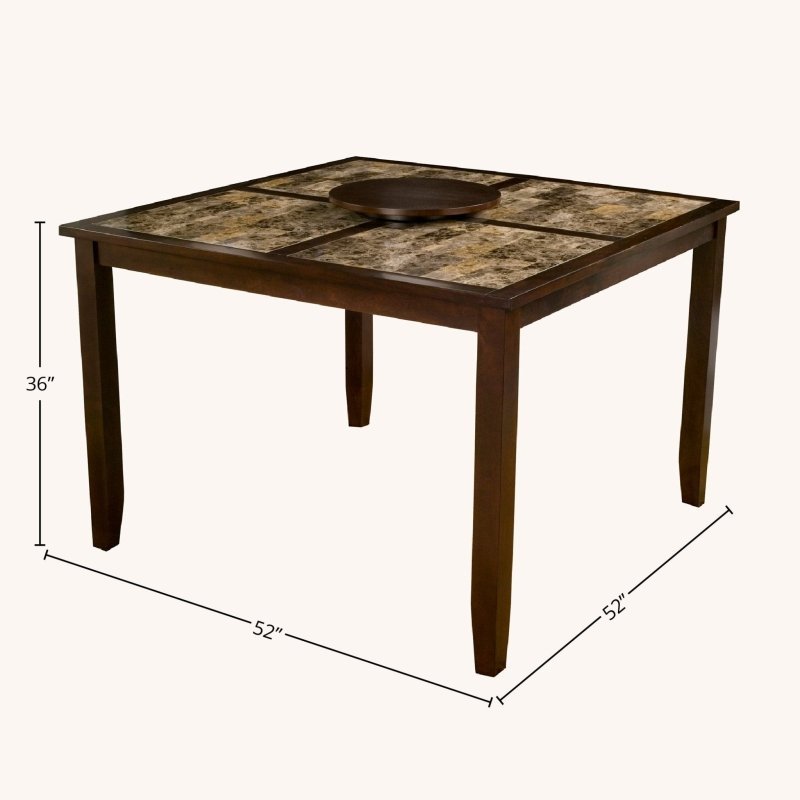 Capitola Faux Marble Large Pub Table, Espresso - FCHF CITY