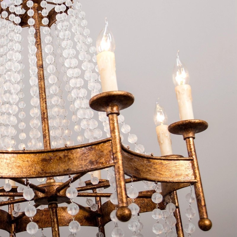 Chappell 8 - Light Rustic Gold Candle Style Empire Chandelier - FCHF CITY