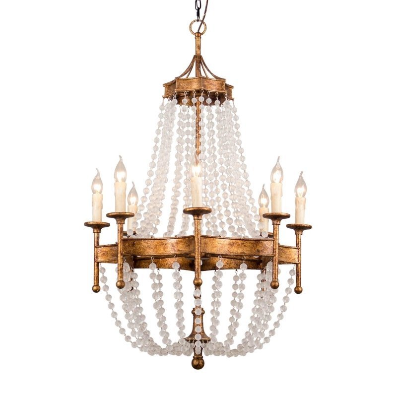 Chappell 8 - Light Rustic Gold Candle Style Empire Chandelier - FCHF CITY