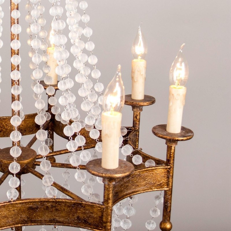 Chappell 8 - Light Rustic Gold Candle Style Empire Chandelier - FCHF CITY