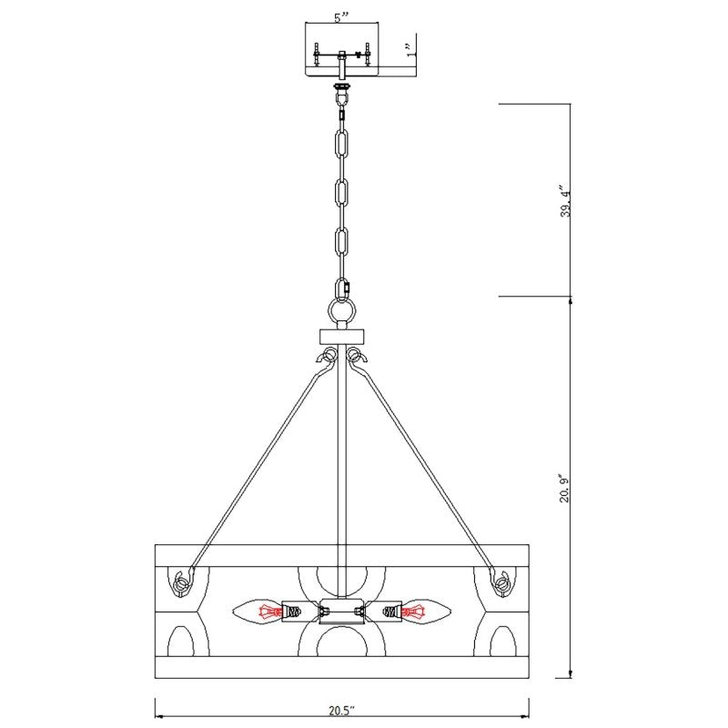 Chokio 3 - Light Distressed White Drum Chandelier - FCHF CITY
