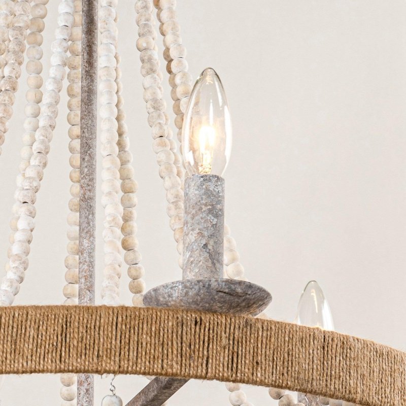 Chokio 6 - Light Wood Bead Chandelier - FCHF CITY