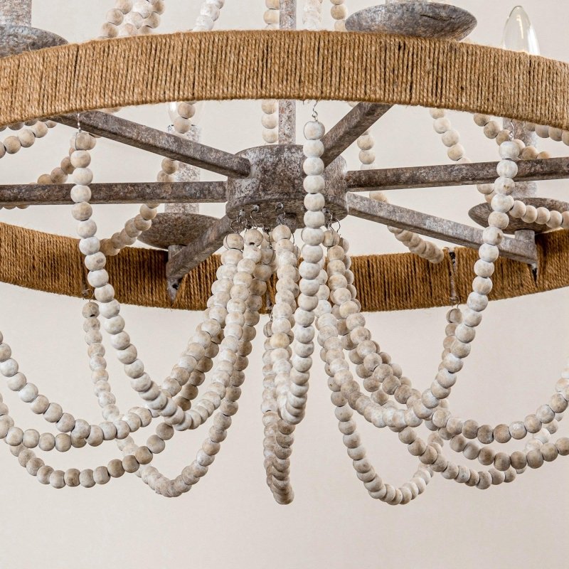 Chokio 6 - Light Wood Bead Chandelier - FCHF CITY