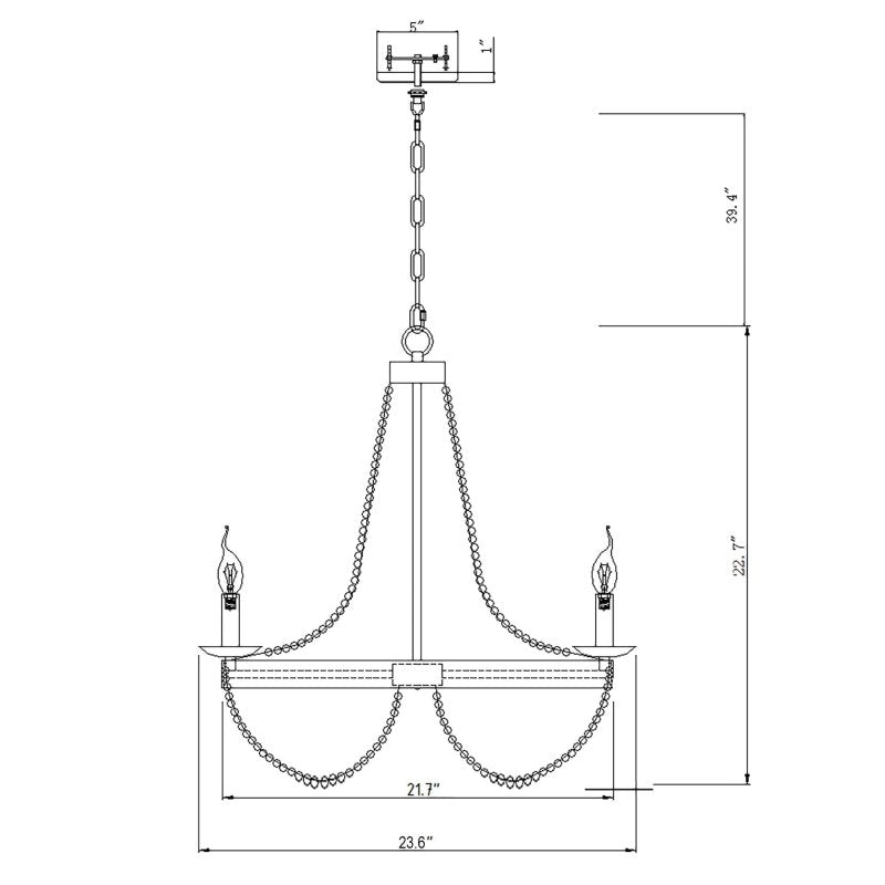 Chokio 6 - Light Wood Bead Chandelier - FCHF CITY