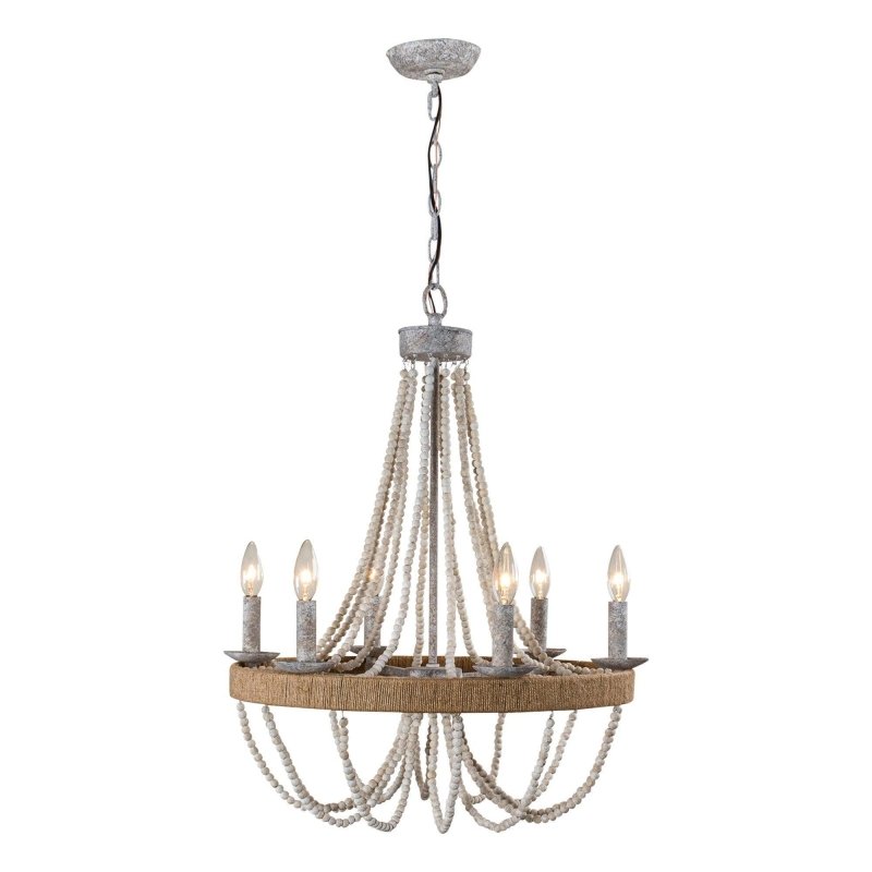 Chokio 6 - Light Wood Bead Chandelier - FCHF CITY