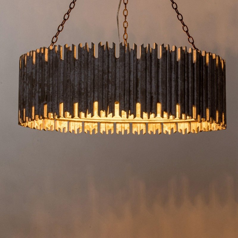 Chouinard 3 - Light Natural Wooden Drum Chandelier - FCHF CITY