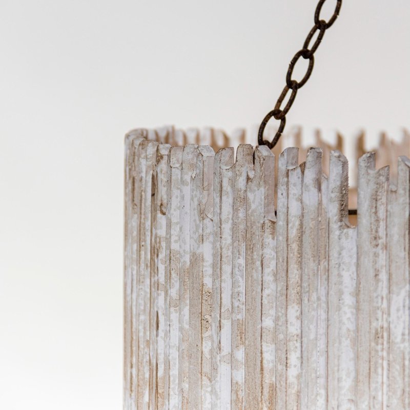 Chouinard 3 - Light Natural Wooden Drum Chandelier - FCHF CITY